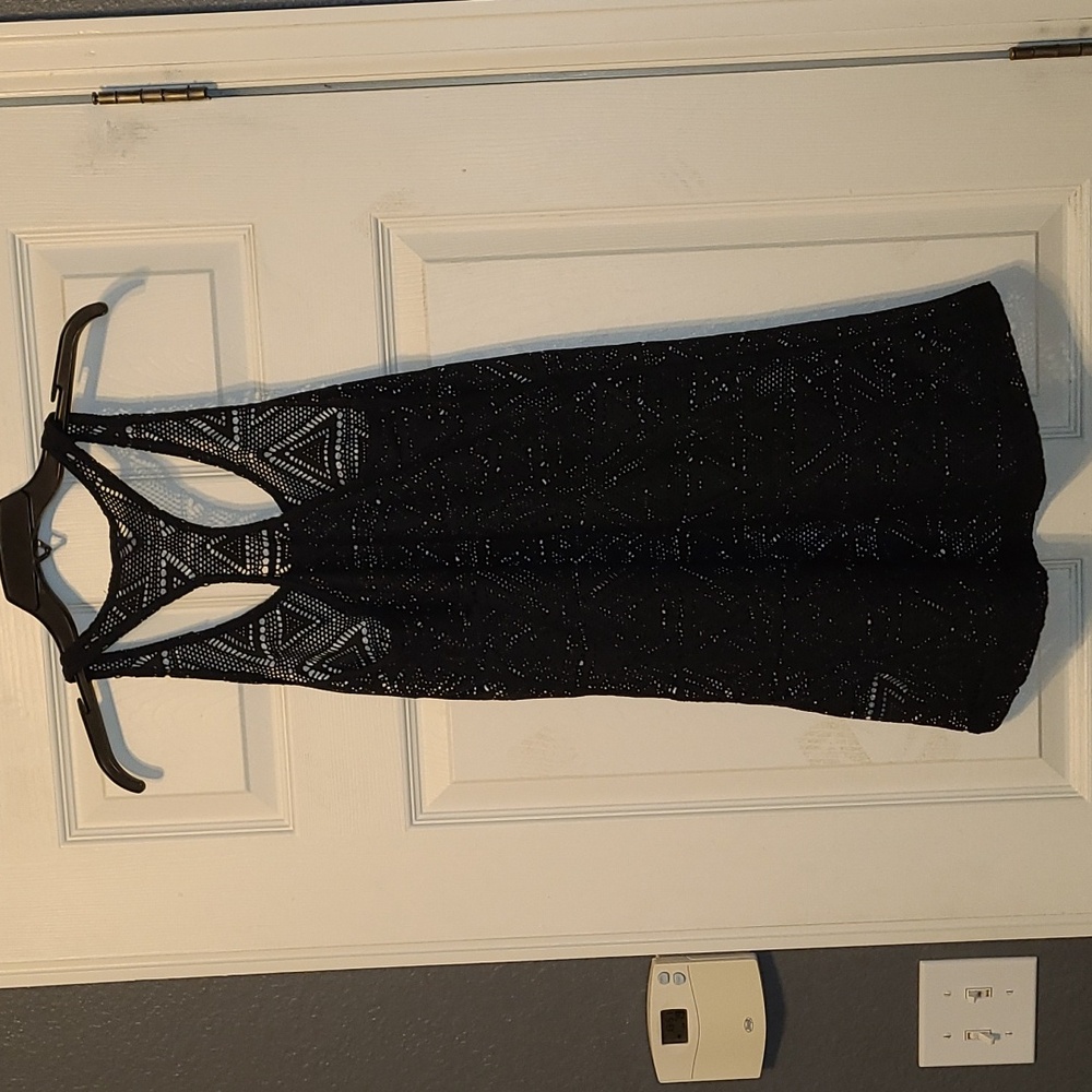 Lagaci Black Mesh Swim Cover-Up - Picture 2 of 4